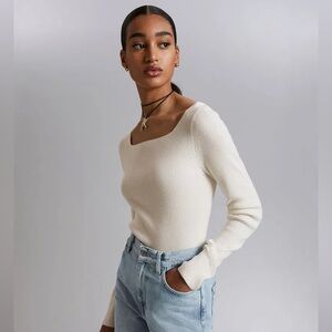 & Other Stories NWT Knit Ribbed Square Neck Top